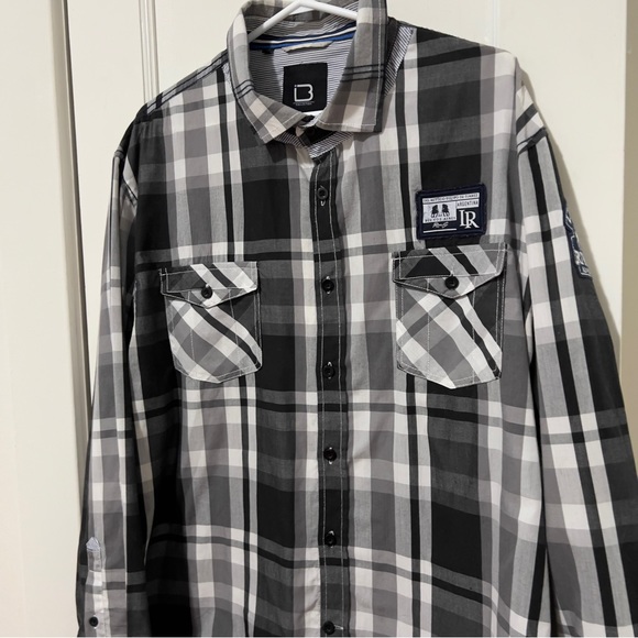 Black Ice Black and White Plaid Button Down - Picture 7 of 9